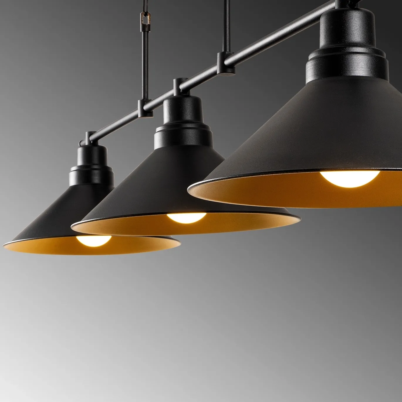 Hanglamp Sivani Vintage Zwart 3-Lichts
