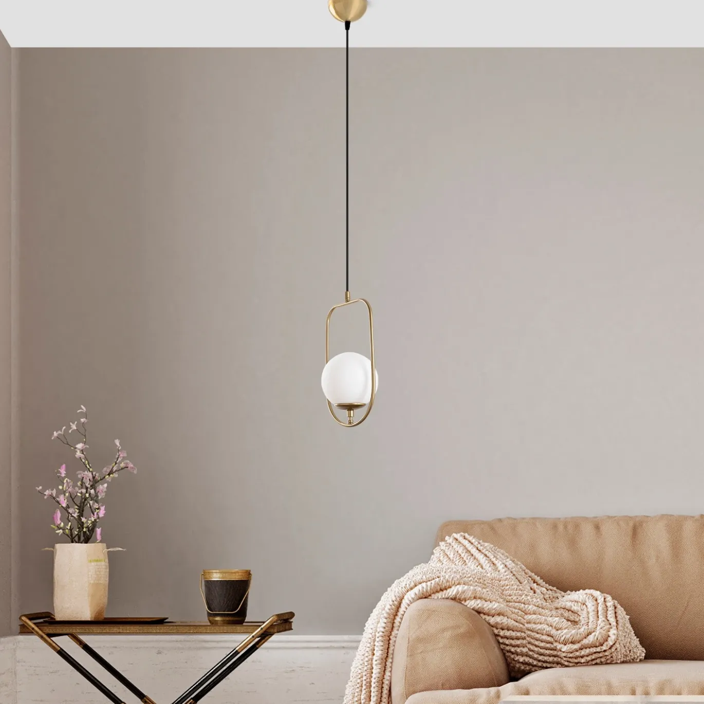 Hanglamp Skew Goud