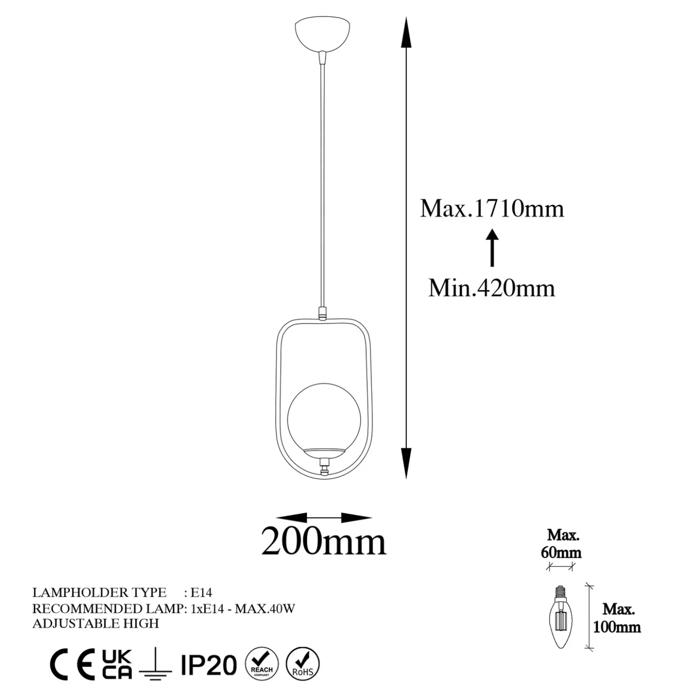 Hanglamp Skew Goud