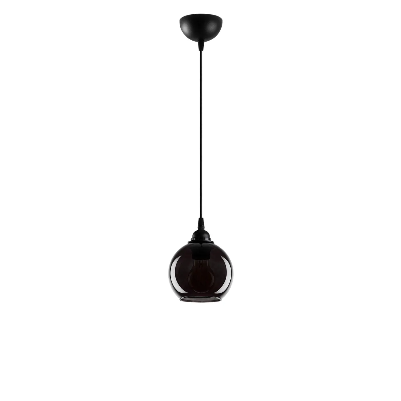 Hanglamp Smoked Bol 1-Lichts Zwart