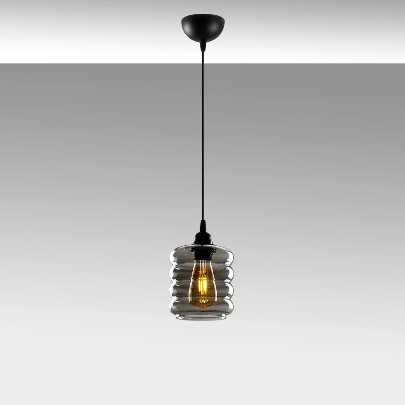 Hanglamp Smoked Tube Zwart