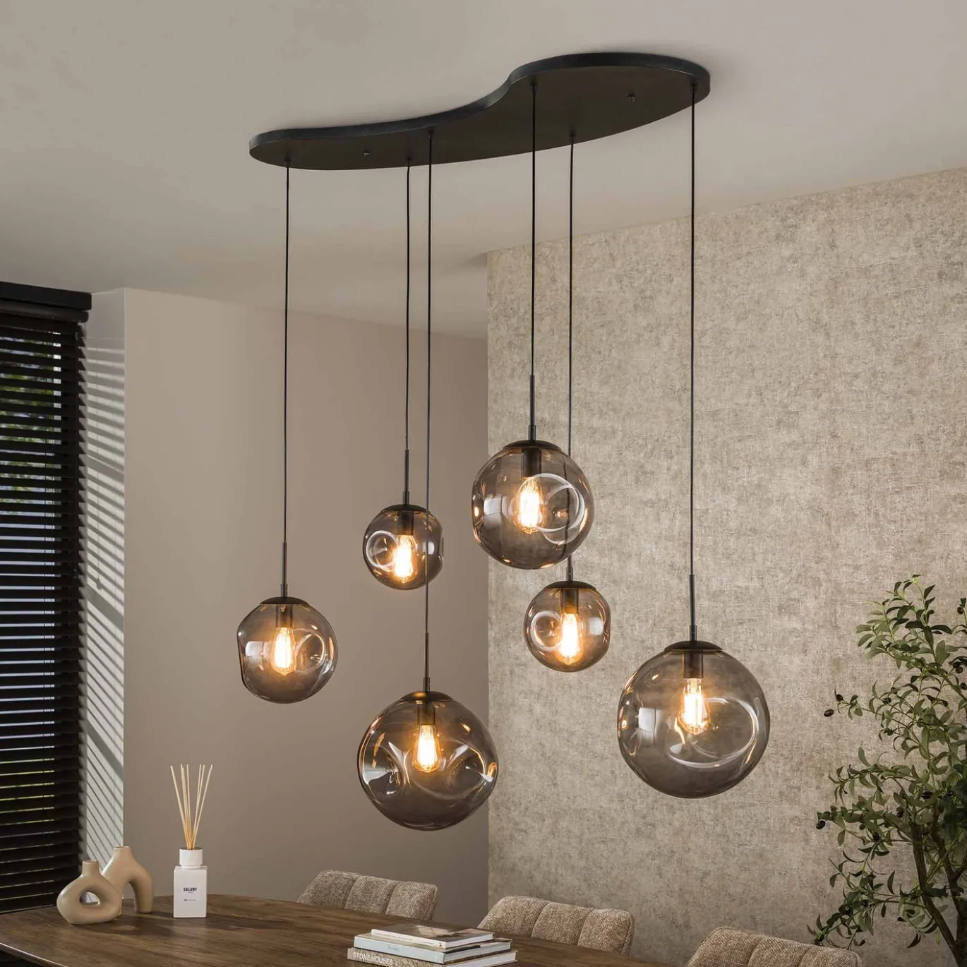 Hanglamp Stellar Black 6-Lichts - Giga Meubel