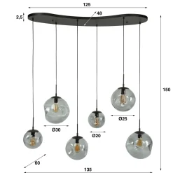 Hanglamp Stellar Black 6-Lichts - Giga Meubel