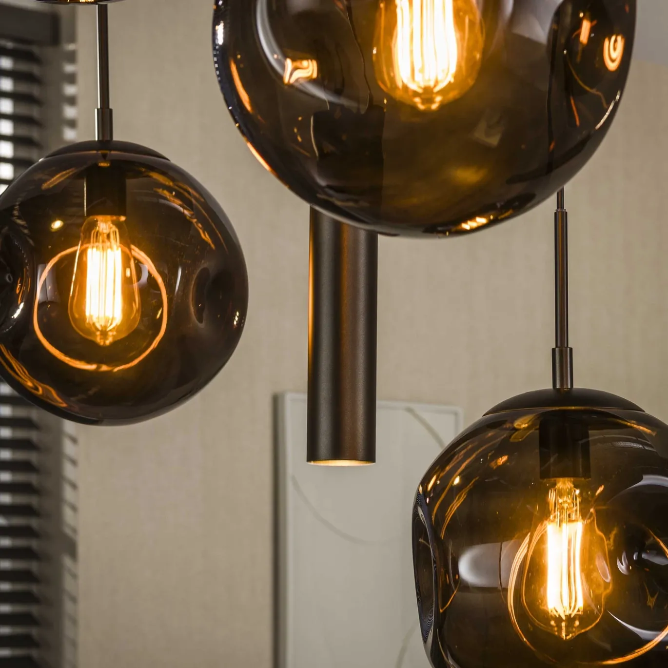Hanglamp Stellar Pendel 5+4-lichts Sienna Bruin - Giga Meubel