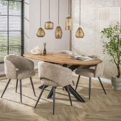 Hanglamp Stripe Glass Horizontaal 5-lichts Smoke Bruin - Giga Meubel