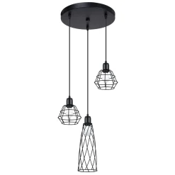 Hanglamp Suba 3-Lichts Getrapt Zwart - Giga Meubel