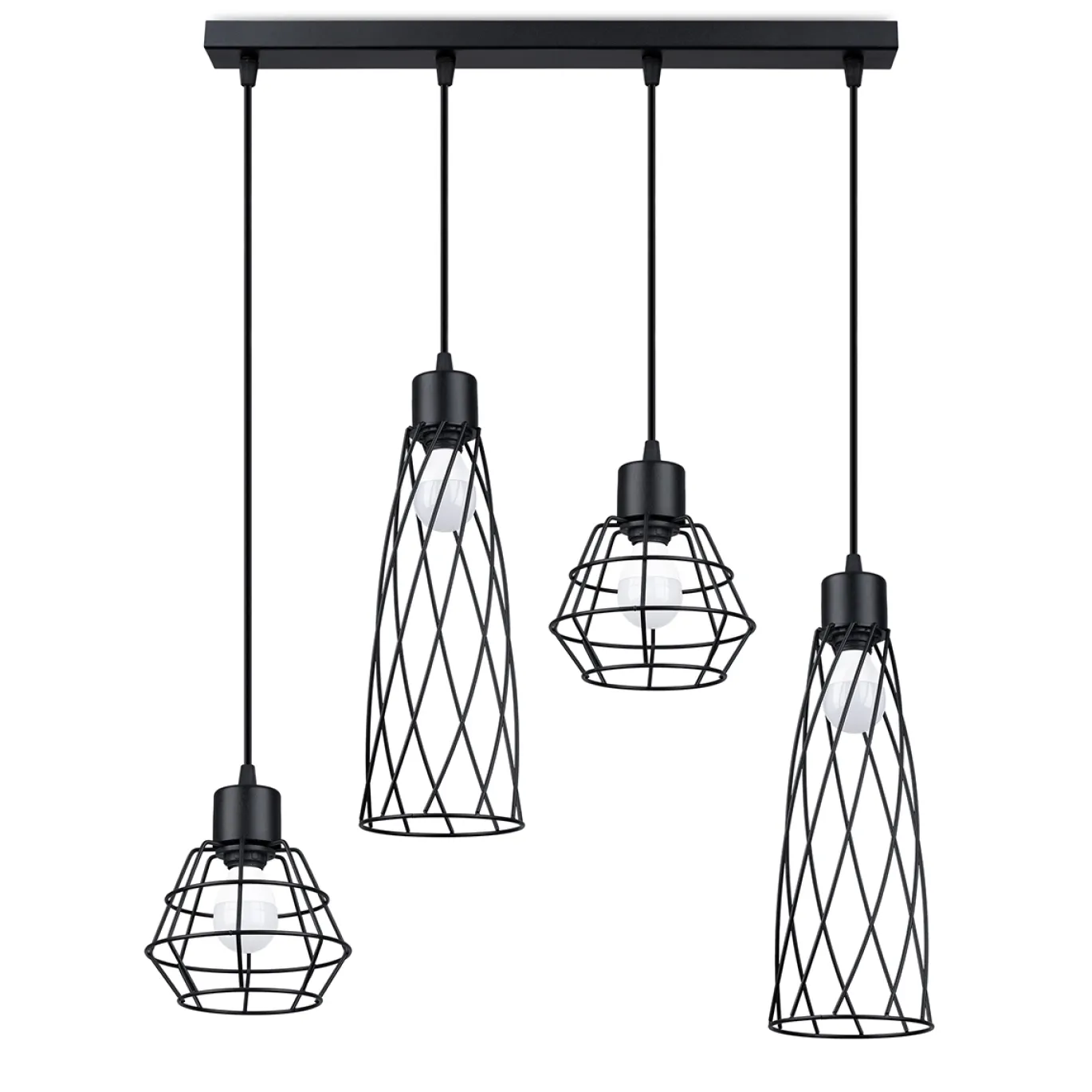 Hanglamp Suba 4-Lichts Zwart - Giga Meubel