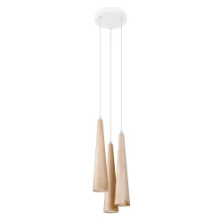 Hanglamp Sula 3-Lichts Getrapt Hout Naturel - Giga Meubel