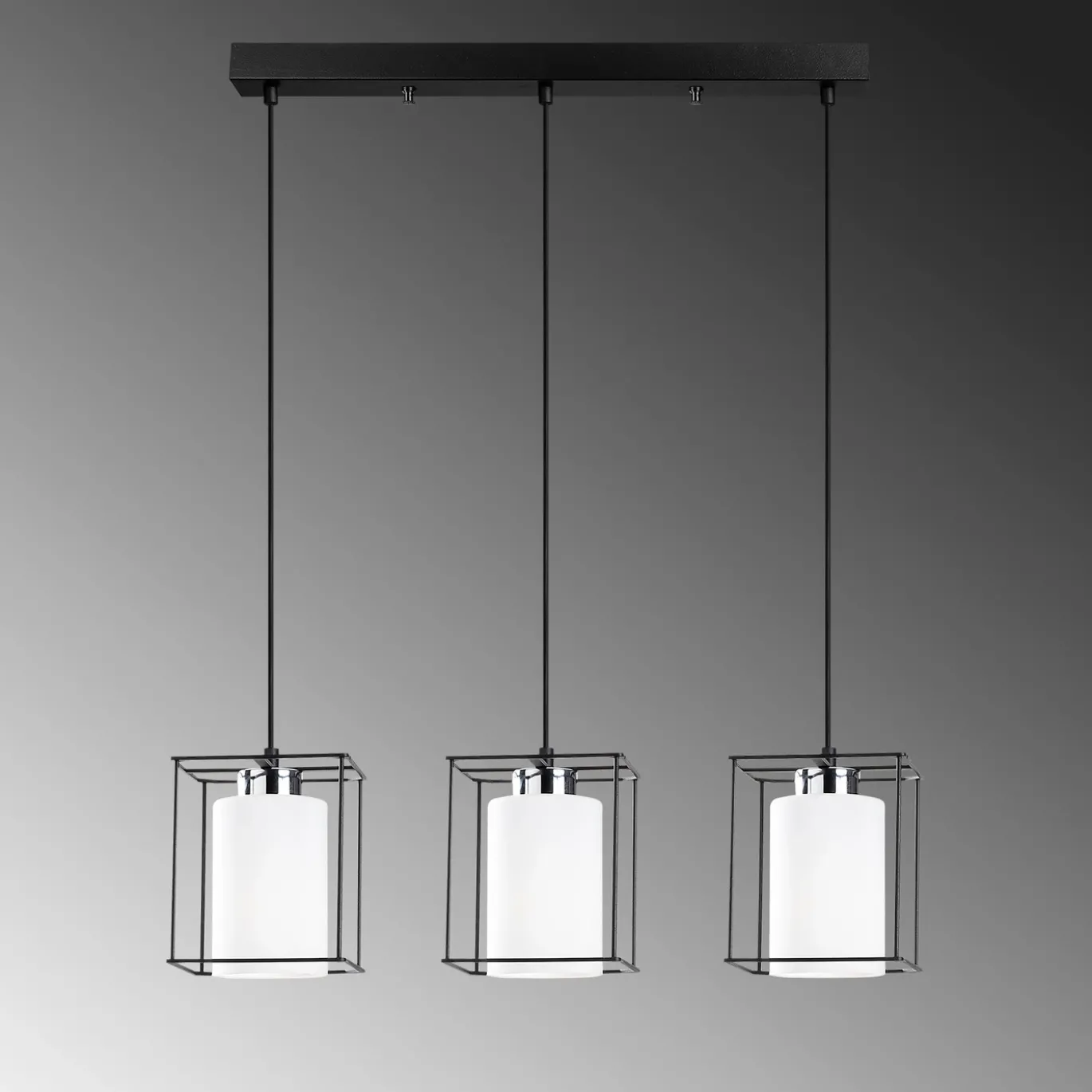 Hanglamp Swank 3-Lichts Zwart