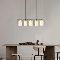 Hanglamp Swank 5-Lichts Zwart