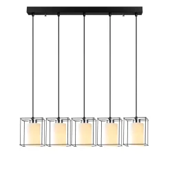 Hanglamp Swank 5-Lichts Zwart
