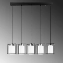 Hanglamp Swank 5-Lichts Zwart