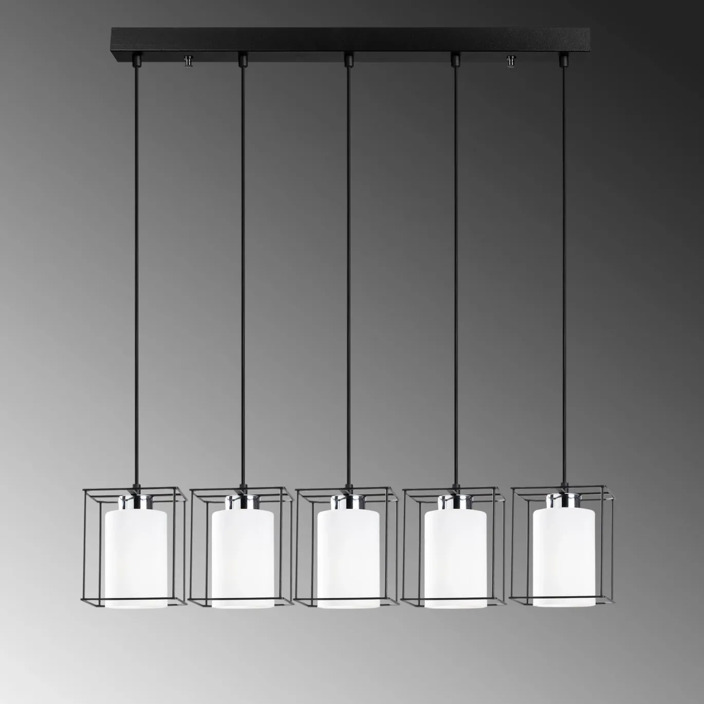 Hanglamp Swank 5-Lichts Zwart