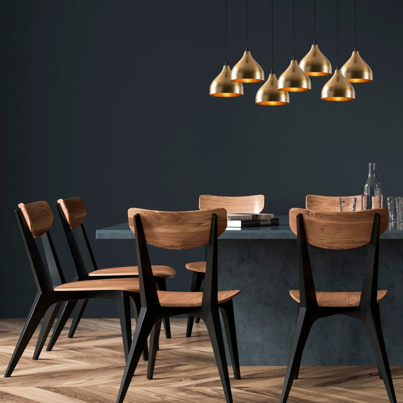Hanglamp Tattoo Goud 7-Lichts