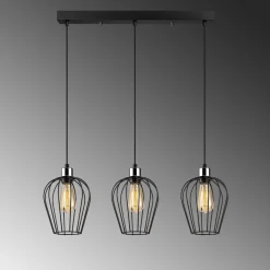 Hanglamp Tel Petal 3-Lichts Zwart
