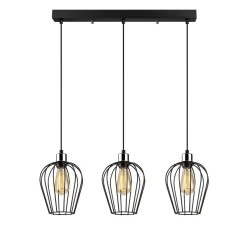 Hanglamp Tel Petal 3-Lichts Zwart