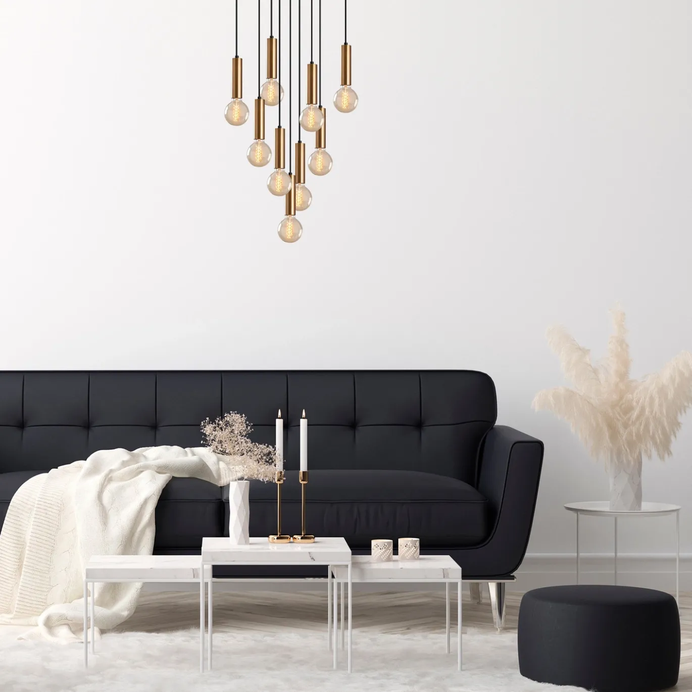 Hanglamp Tempo 9-Lichts Goud