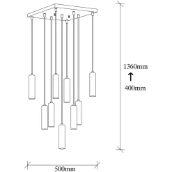 Hanglamp Tempo 9-Lichts Goud
