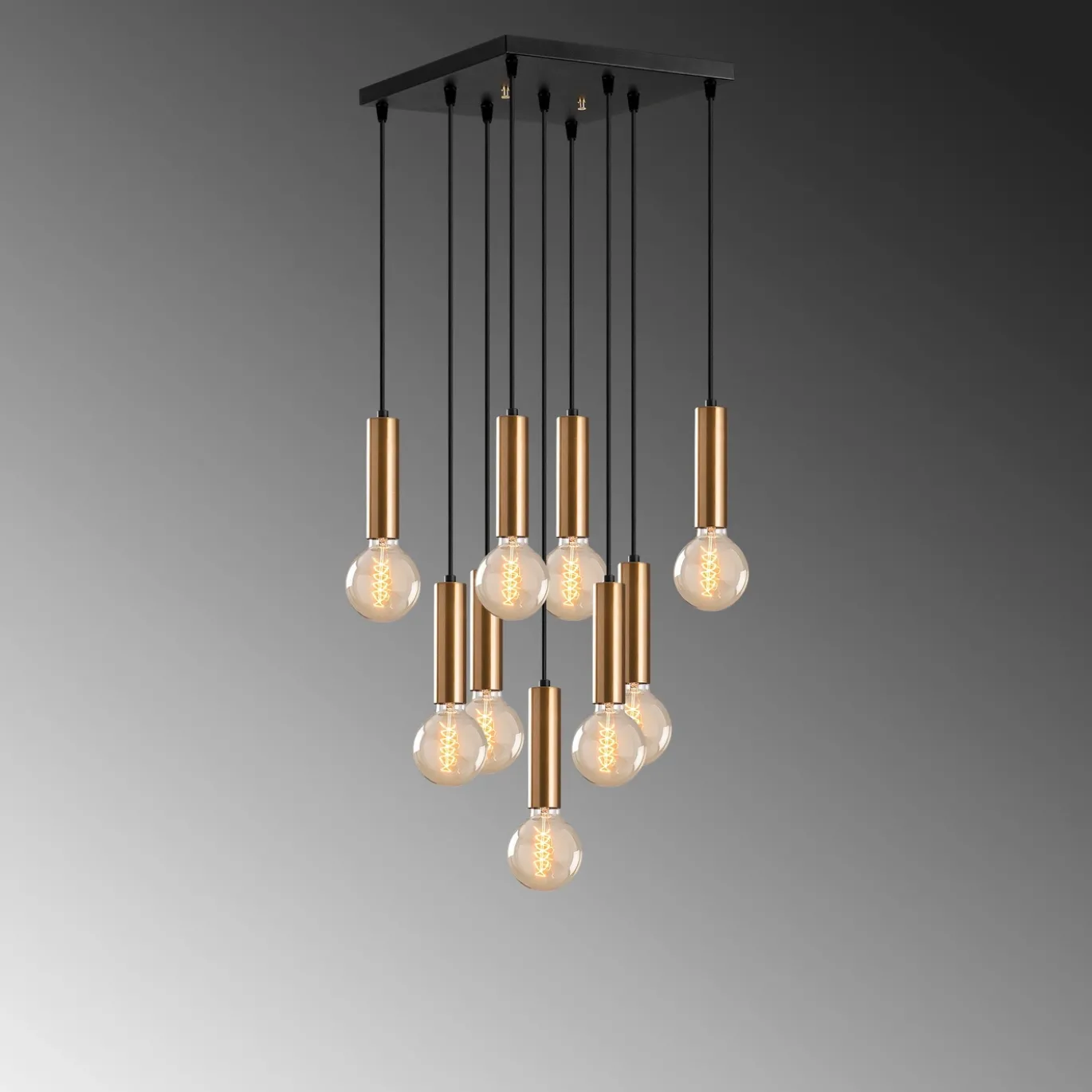 Hanglamp Tempo 9-Lichts Goud