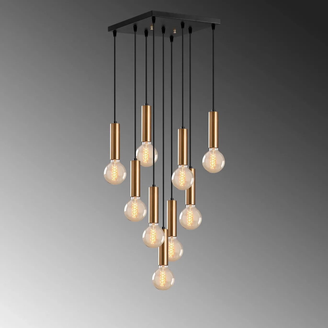Hanglamp Tempo 9-Lichts Goud