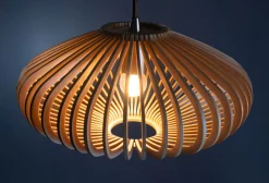 Hanglamp Tess Hout Naturel Ø30cm - Giga Meubel