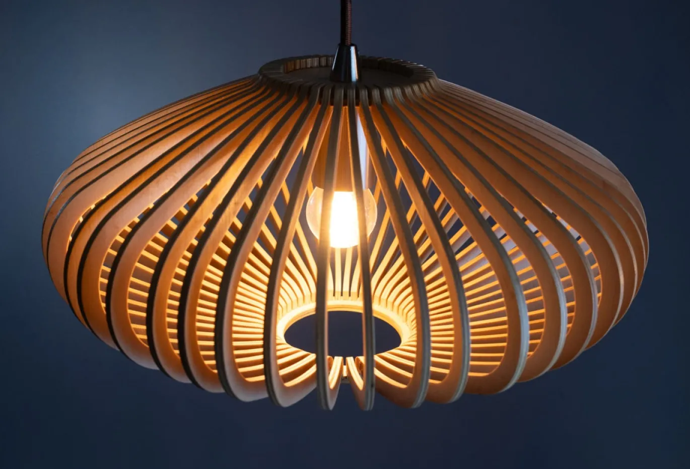 Hanglamp Tess Hout Naturel Ø30cm - Giga Meubel