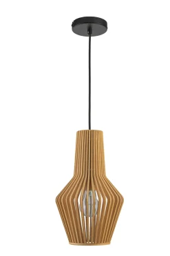 Hanglamp Tess Hout Naturel Ø20x32cm - Giga Meubel