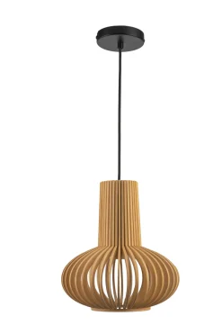 Hanglamp Tess Hout Naturel Ø25x27cm - Giga Meubel