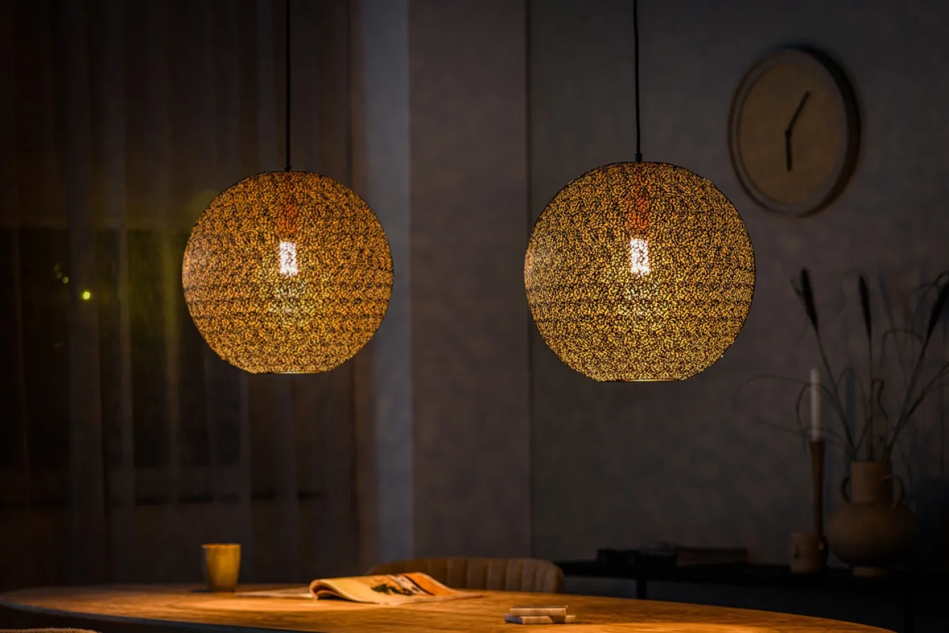 Hanglamp Truus 2-Lichts Zwart - Giga Meubel