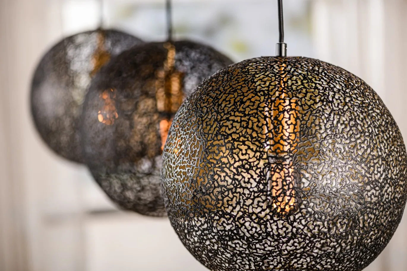 Hanglamp Truus 3-Lichts Zwart - Giga Meubel