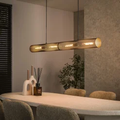Hanglamp Tube Mesh Zwart 120cm - Giga Meubel