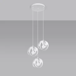 Hanglamp Tulos 3-Lichts Getrapt Wit - Giga Meubel