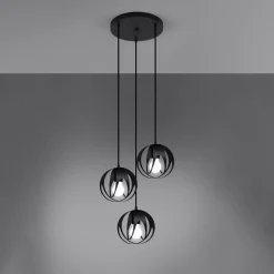 Hanglamp Tulos 3-Lichts Getrapt Zwart - Giga Meubel