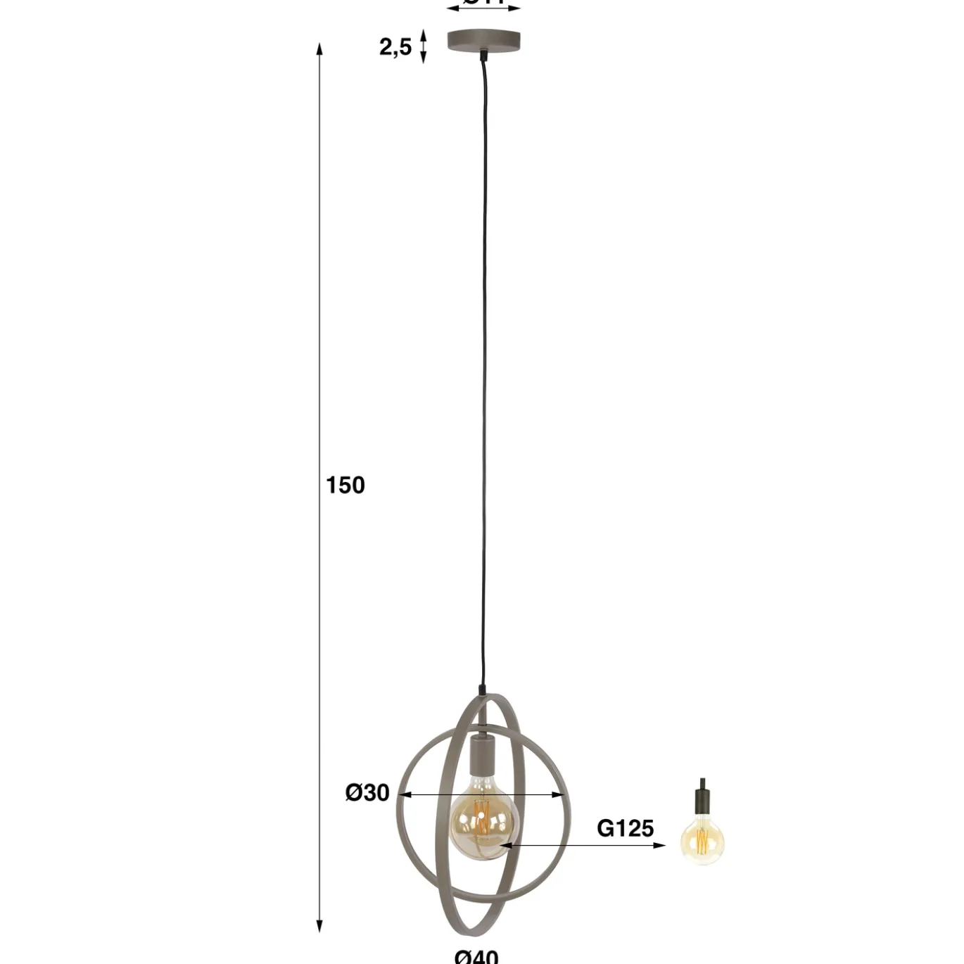 Hanglamp Turn Around 1-lichts Beige - Giga Meubel