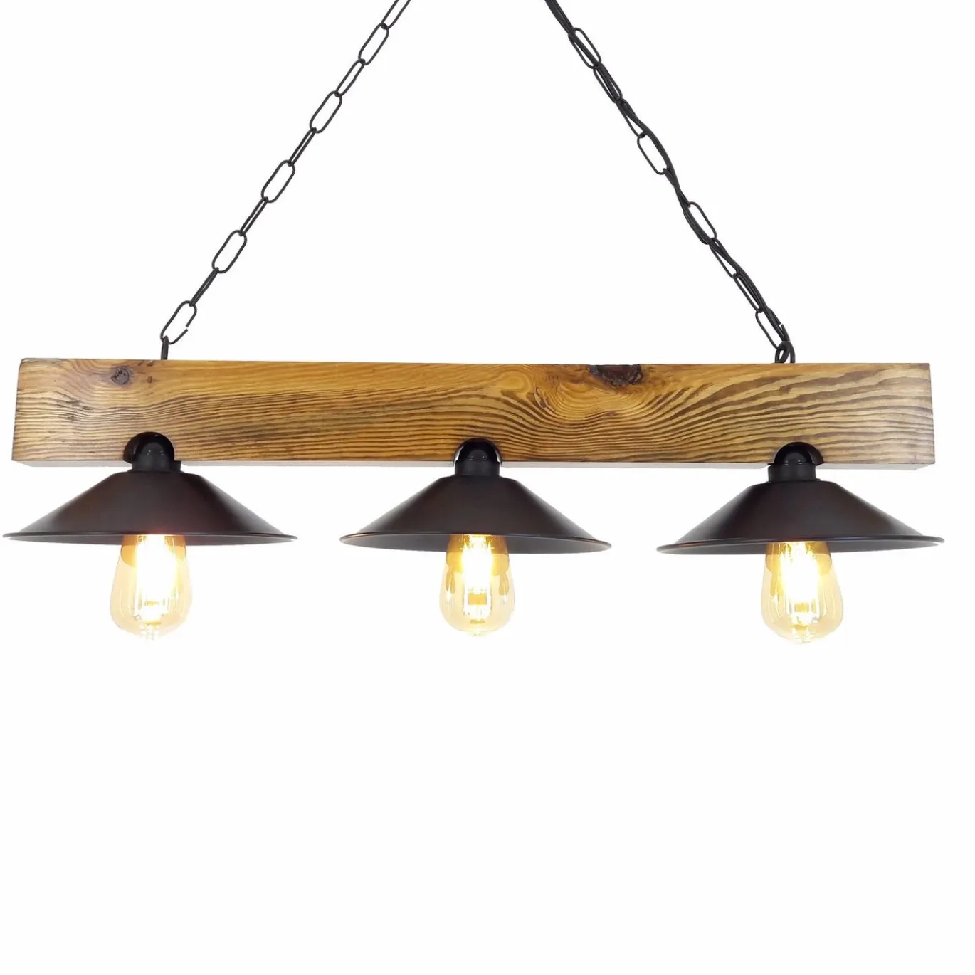 Hanglamp Uc Sapka Walnoot/Zwart 3-Lichts