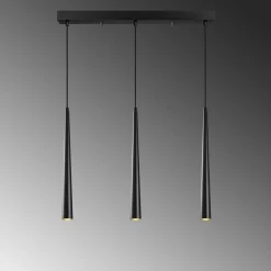 Hanglamp Ugur 3-Lichts Zwart