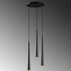 Hanglamp Ugur Zwart Getrapt 3-Lichts