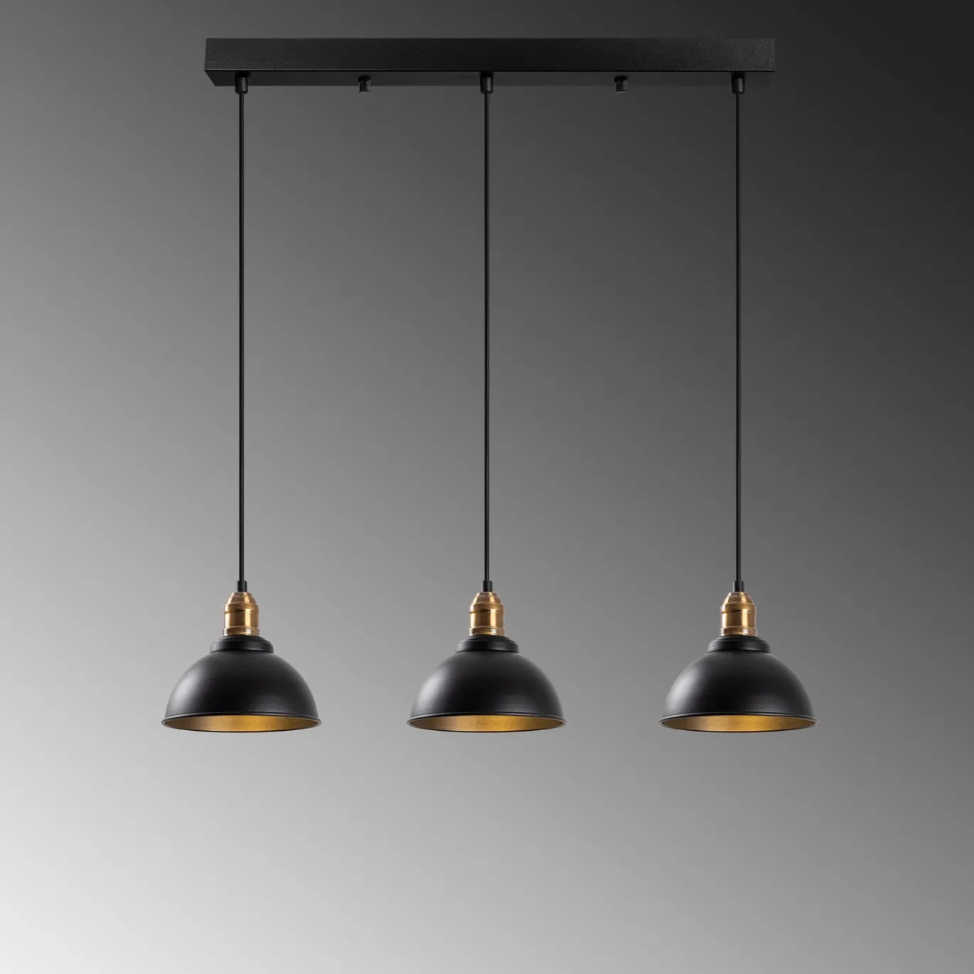 Hanglamp Varzan 3-Lichts Zwart