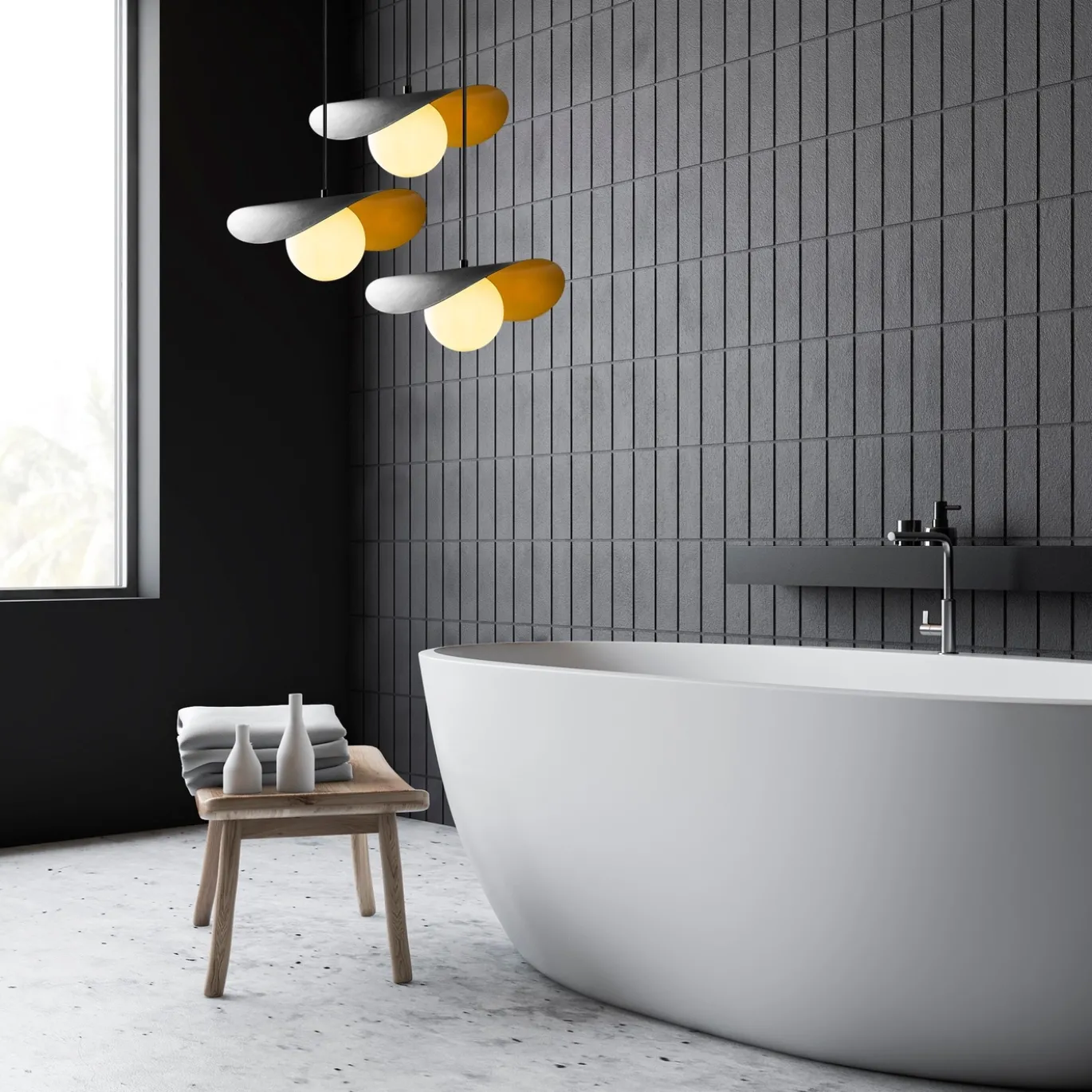 Hanglamp Vatoz Zwart/Goud 3-Lichts