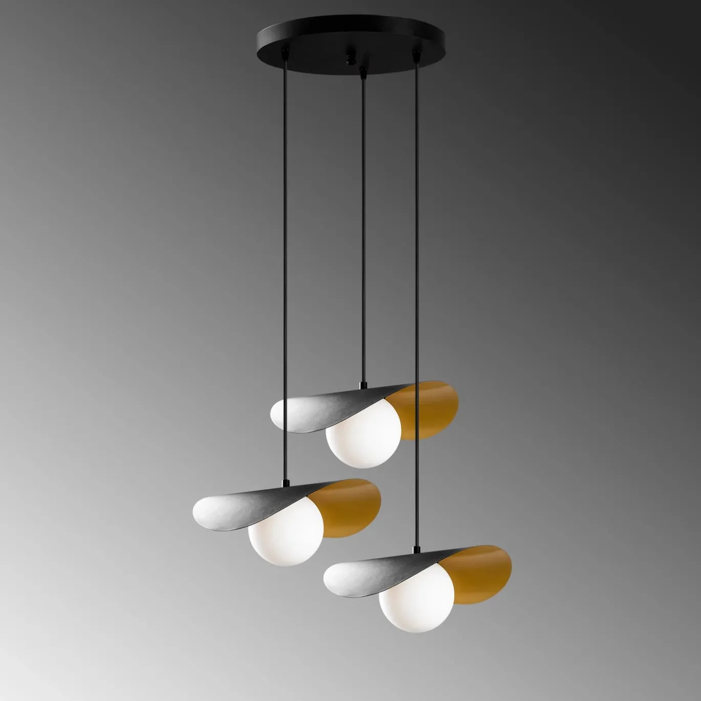 Hanglamp Vatoz Zwart/Goud 3-Lichts