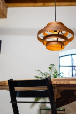 Hanglamp Walnut Hout Ø50cm M - Giga Meubel