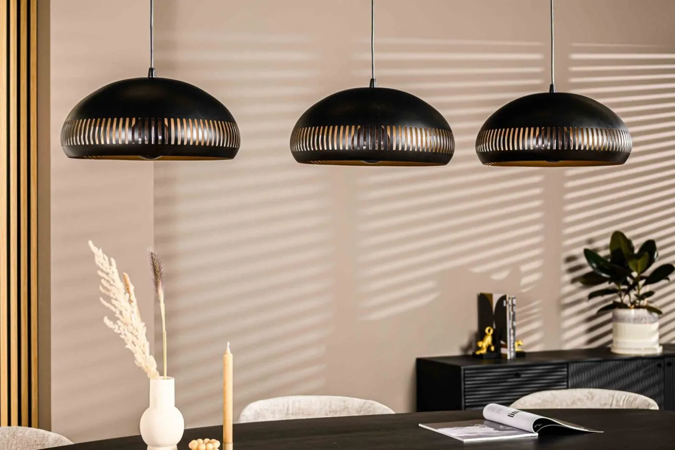 Hanglamp Willand 3-Lichts Zwart - Giga Meubel