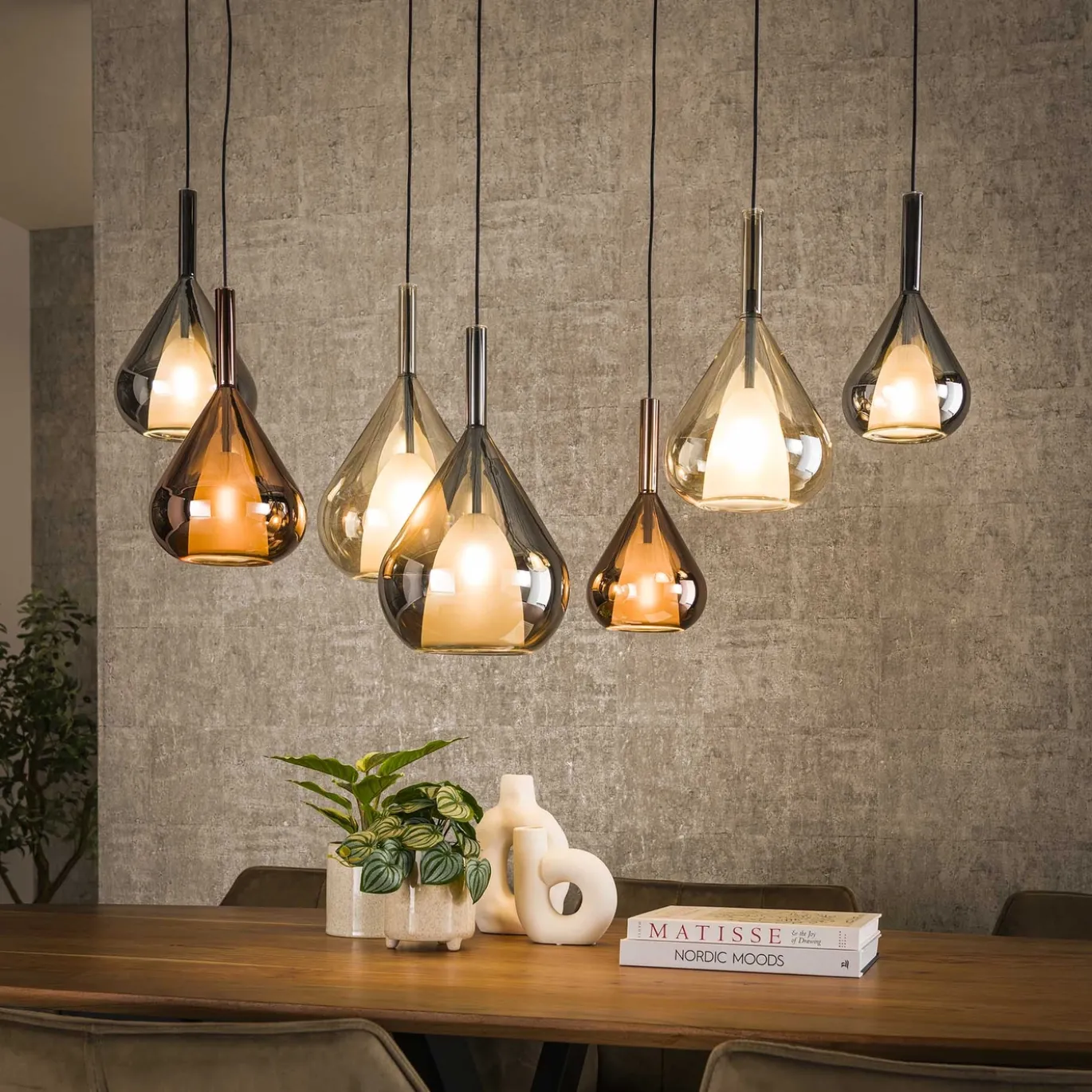 Hanglamp Wings Mix 7-Lichts Glas - Giga Meubel