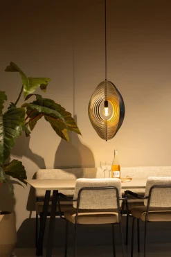 Hanglamp Woody Hout Naturel/Zwart Ø43cm - Giga Meubel
