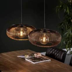 Hanglamp 2x Ø43 Disk Vorm Metaal - Giga Meubel