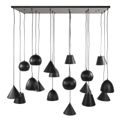 Hanglamp XXL 18-Lichts Metaal Zwart - Giga Meubel
