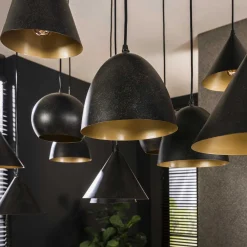 Hanglamp XXL 18-Lichts Metaal Zwart - Giga Meubel