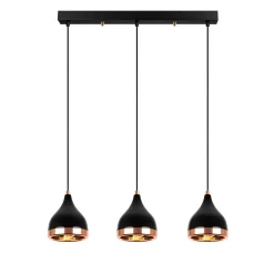 Hanglamp Yildo Zwart/Koper 3-Lichts