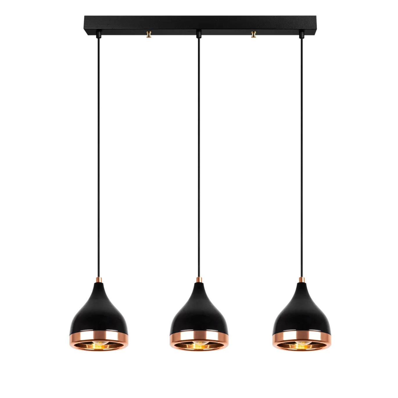 Hanglamp Yildo Zwart/Koper 3-Lichts