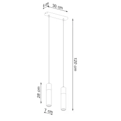 Hanglamp Zane 2-Lichts Grijs - Giga Meubel